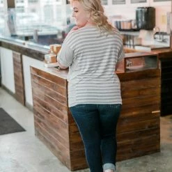 No Ship Drop Ship New Arrivals Get It Together Gray Striped Top