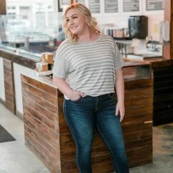 No Ship Drop Ship New Arrivals Get It Together Gray Striped Top