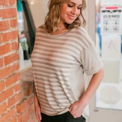 No Ship Drop Ship New Arrivals Get It Together Gray Striped Top