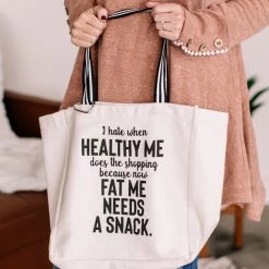 No Ship Drop Ship Healthy Me Twill Canvas Bag New Arrivals