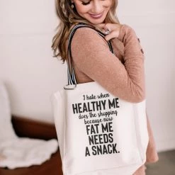 No Ship Drop Ship Healthy Me Twill Canvas Bag New Arrivals
