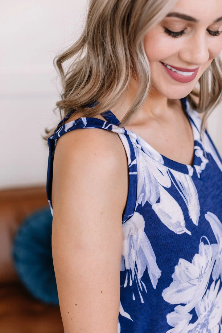 No Ship Drop Ship New Arrivals Set A Different Tone Blue Floral Tank Top 3 No Ship Drop Ship New Arrivals Set A Different Tone Blue Floral Tank Top
