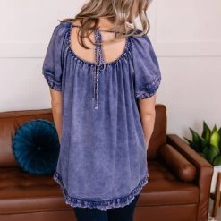 No Ship Drop Ship New Arrivals You've Been Tagged Purple Mineral Wash Top