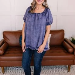 No Ship Drop Ship New Arrivals You've Been Tagged Purple Mineral Wash Top