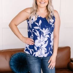 No Ship Drop Ship New Arrivals Set A Different Tone Blue Floral Tank Top 20 No Ship Drop Ship New Arrivals Set A Different Tone Blue Floral Tank Top