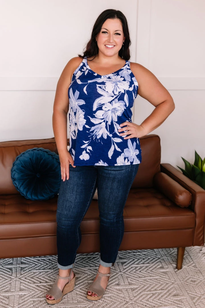 No Ship Drop Ship New Arrivals Set A Different Tone Blue Floral Tank Top 10 No Ship Drop Ship New Arrivals Set A Different Tone Blue Floral Tank Top