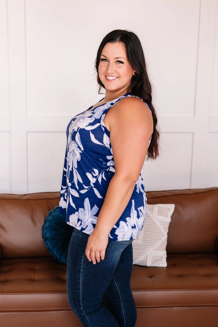 No Ship Drop Ship New Arrivals Set A Different Tone Blue Floral Tank Top 11 No Ship Drop Ship New Arrivals Set A Different Tone Blue Floral Tank Top