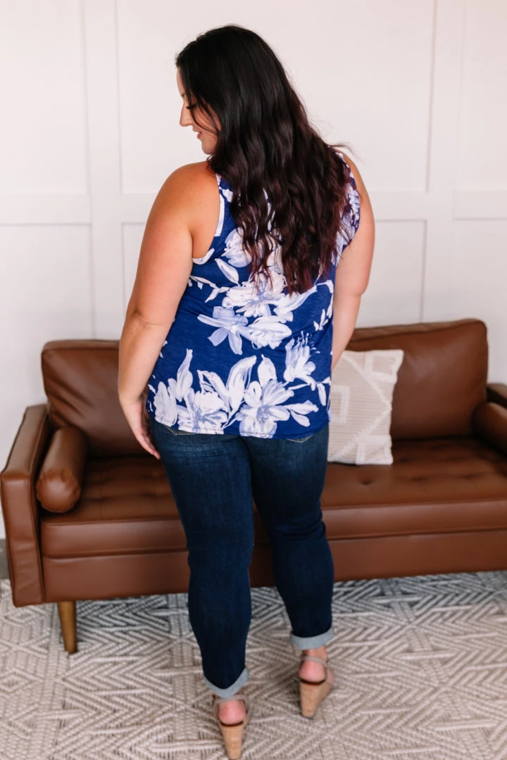 No Ship Drop Ship New Arrivals Set A Different Tone Blue Floral Tank Top 12 No Ship Drop Ship New Arrivals Set A Different Tone Blue Floral Tank Top