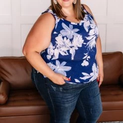 No Ship Drop Ship New Arrivals Set A Different Tone Blue Floral Tank Top 25 No Ship Drop Ship New Arrivals Set A Different Tone Blue Floral Tank Top