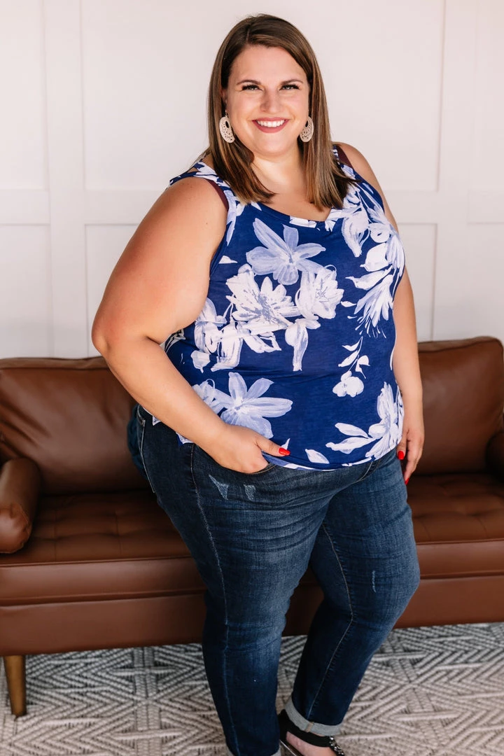 No Ship Drop Ship New Arrivals Set A Different Tone Blue Floral Tank Top 13 No Ship Drop Ship New Arrivals Set A Different Tone Blue Floral Tank Top