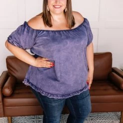 No Ship Drop Ship New Arrivals You've Been Tagged Purple Mineral Wash Top