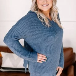 No Ship Drop Ship Sweater Weather In Azure Blue New Arrivals