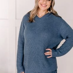 No Ship Drop Ship Sweater Weather In Azure Blue New Arrivals