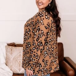 No Ship Drop Ship When You Know, You Know Mocha Leopard Knit Top