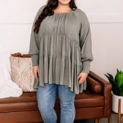 No Ship Drop Ship Join The Dots Tunic In Olive Green New Arrivals