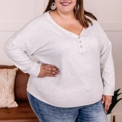 No Ship Drop Ship Long Story Short Fleece Henley Top