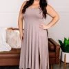 No Ship Drop Ship Get The Inside Scoop Neck Dress In Taupe