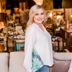 No Ship Drop Ship Aqua Blooms Top New Arrivals