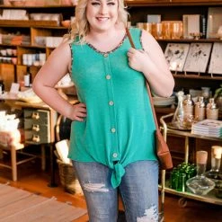 No Ship Drop Ship Leopard In Jade Sleeveless Top New Arrivals