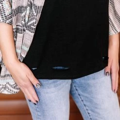 No Ship Drop Ship Holes In Your Story Top In Black New Arrivals