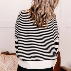 No Ship Drop Ship New Arrivals That Was Easy Black & White Striped Pullover Sweater 19 No Ship Drop Ship New Arrivals That Was Easy Black & White Striped Pullover Sweater