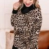 No Ship Drop Ship Credit Is Due Animal Print Top