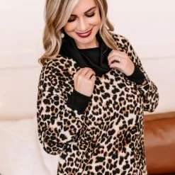 No Ship Drop Ship Credit Is Due Animal Print Top