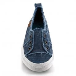 Iris & Rainbow Boutique #556 Blue Smoked Slip On Shoes