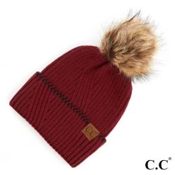 Iris & Rainbow Boutique #722 CC Pom Beanie (Accented Cuff) New Arrivals
