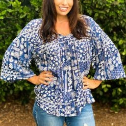 Boutique Simplified Bandana Bliss Boxy Top