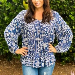 Boutique Simplified Bandana Bliss Boxy Top
