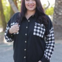 Boutique Simplified Feeling Fab Button Down Flannel Shacket New Arrivals