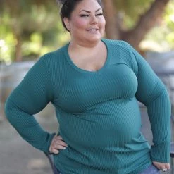 Boutique Simplified New Arrivals Subtly Striped Long Sleeve Top