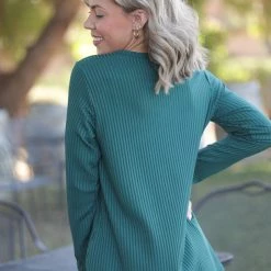 Boutique Simplified New Arrivals Subtly Striped Long Sleeve Top