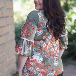 Boutique Simplified New Arrivals Fall Picnic 3/4 Sleeve Top