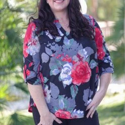 Boutique Simplified New Arrivals Floral Treasure 3/4 Sleeve Gabby