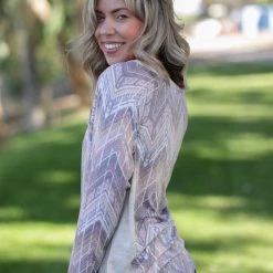 Boutique Simplified New Arrivals Zigs And Zags Long Sleeve Top