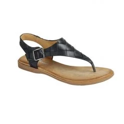 Boutique Simplified New Arrivals Black Braided Slingback Sandal