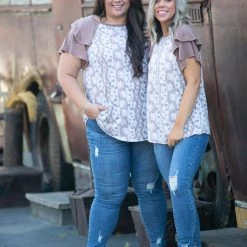 Boutique Simplified Earthy Tones Flutter Sleeve