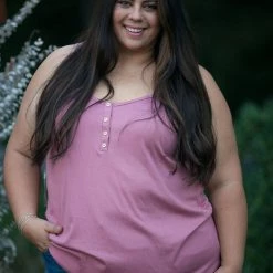 Boutique Simplified Heart & Soul Tank In Mauve New Arrivals
