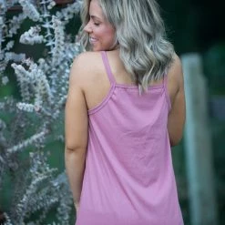 Boutique Simplified Heart & Soul Tank In Mauve New Arrivals