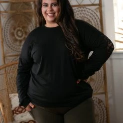 Boutique Simplified New Arrivals Hint Of Lace Pullover