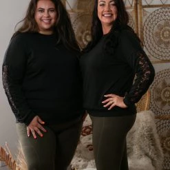 Boutique Simplified New Arrivals Hint Of Lace Pullover