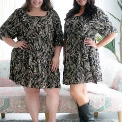 Boutique Simplified New Arrivals Neutral Paisley Dress