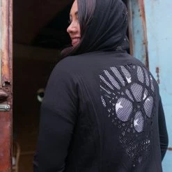 Boutique Simplified Eye On You Zip Up Hoodie