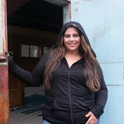 Boutique Simplified Eye On You Zip Up Hoodie