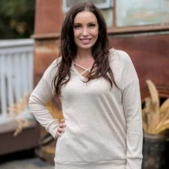 Boutique Simplified All The Feels Pullover In Taupe New Arrivals