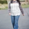 Boutique Simplified New Arrivals Peek Of Plaid Long Sleeve