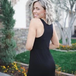 Boutique Simplified New Arrivals Lily Tulip Maxi Dress In Black