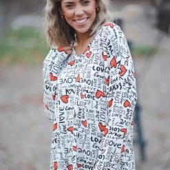 Boutique Simplified New Arrivals Fall In Love Long Sleeve Top